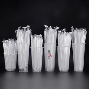 Logotipo personalizado Envolver individualmente pajitas <span class=keywords><strong>Boba</strong></span> Jumbo Pajitas de plástico Desechables Pajitas de plástico PP envueltas individualmente - Product Image 3