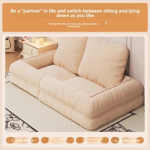 Sofá Cama Ajustable de Doble Uso para Descansar y Dormir, Estilo Moderno Minimalista, Felpa, para Dormitorio - Product Image 3