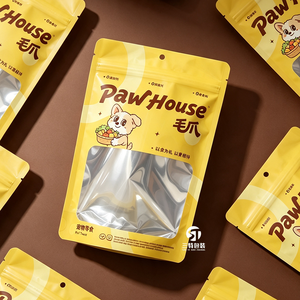 Sachets d'emballage personnalisés pour aliments pour chats 50g 100g 250g, pochettes refermables en aluminium avec fenêtre pour friandises pour animaux de compagnie - Product Image 3