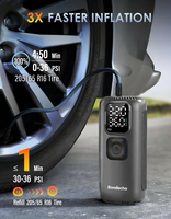 Compresseur d'air portable intelligent en ABS 160 PSI 3 fois plus rapide sans fil avec lumière LED et affichage numérique pour voiture/moto/vélo/ballon
