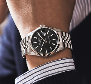 <span class=keywords><strong>CADISEN</strong></span>-Reloj de acero inoxidable para hombre, accesorio masculino de pulsera resistente al agua con mecanismo automático, complemento mecánico de marca lujosa de negocios - Product Image 6