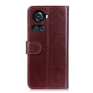 Funda tipo cartera con tapa abatible de cuero PU con diseño Crazy Horse y ventana de espejo para <span class=keywords><strong>ONEPLUS</strong></span> <span class=keywords><strong>ACE</strong></span>/<span class=keywords><strong>10R</strong></span>, con soporte y ranuras para tarjetas. - Product Image 4