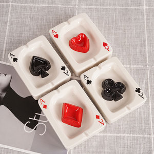 Cendrier de poker en céramique de style européen Best-seller personnalisé pour la décoration de salon Vente en gros drôle et unique - Product Image 1