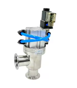 Válvula de aleta de vacío neumática de acero inoxidable, válvula de ángulo <span class=keywords><strong>KF</strong></span> de vacío tipo L - Product Image 4