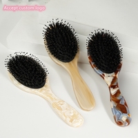 Neue benutzer definierte profession elle Haar kämme Handgemachte Acetat Griff Borste Haar bürste Anti statische ovale Luftkissen Mode für den Salon gebrauch