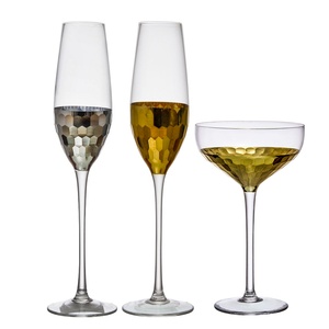 Verres à flûte à champagne en or électrolytique de luxe faits à la main en <span class=keywords><strong>cristal</strong></span> personnalisés pour mariage Noël - Product Image 4