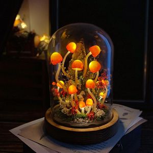 Dropshipping Resin Lamp Art Ornament Mushroom Lamp Preserved Flower <b>Nightlight</b> Customizable Table Decor Halloween Christmas Gift - Product Image 1