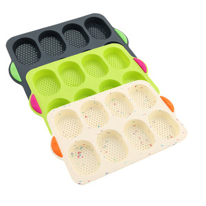 Poêle à baguette antiadhésive en silicone avec 8 perforations <span class=keywords><strong>de</strong></span> gouttière <span class=keywords><strong>Pain</strong></span> français <span class=keywords><strong>Jambon</strong></span> Burger Buns <span class=keywords><strong>Sandwich</strong></span> Rolls-Plats et casseroles <span class=keywords><strong>de</strong></span> cuisson - Product Image 2