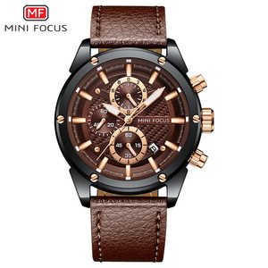 Reloj MINI FOCUS 0161 G de Moda para Hombre, Reloj de Pulsera de Cuarzo con Correa de Cuero, Envío Directo, Deportivo, Casual, Resistente al Agua, Relojes para Hombre, Montre - Product Image 3