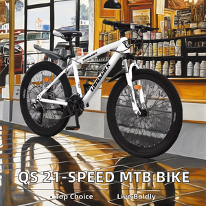 دراجة جبلية بـ21 سرعة بإطار من الصلب الكربوني وفرامل قرصية مقاس 24/26 بوصة عالية المواصفات مع دواسة عادية - Product Image 4