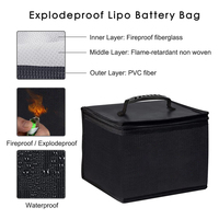 Pochette d'organisation de batterie Lipo de grande capacité ignifuge et antidéflagrante Sac de sécurité étanche pour le stockage de haute capacité Lipo