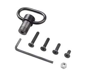 Boucle de sangle tactique cylindrique pivotante de 1,25 pouce, en métal, à dégagement rapide QD, avec vis de sécurité, noire, universelle - Product Image 2