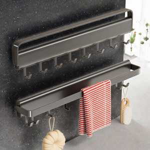Toallero Plegable Moderno para Baño, Sin Perforaciones, Montado en la Pared con 6 Ganchos, para Baño y Cocina - Product Image 3