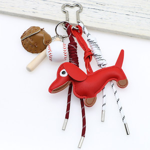 New Cartoon Sausage Dog Shaped Keychain Bag Pendant Personalized Leather Metal <strong>Dachshund</strong> Hanging Decoration <strong>Gift</strong> - Product Image 5