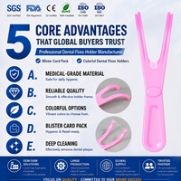 Support de fil dentaire réutilisable en forme de Y, kit de nettoyage dentaire rechargeable, kit de soins bucco-dentaires portable avec rouleaux de fil dentaire