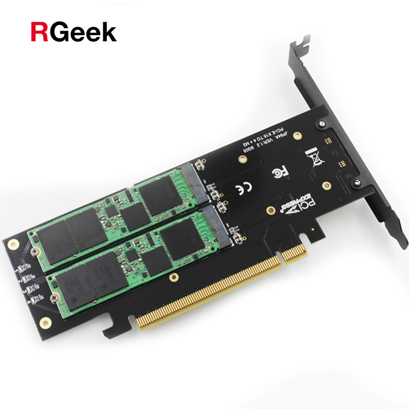 PCIe 2x16 Dual NVMe SSD to PCIe Adapter Card