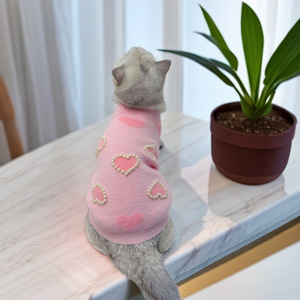 2025 Neuer Liebesdruck Niedliche Blaue Hundekleidung Beliebtester Herbst-Winter-Pullover für Kleine Hunde und Katzen Warmes Winter-Haustier-Outfit - Product Image 6