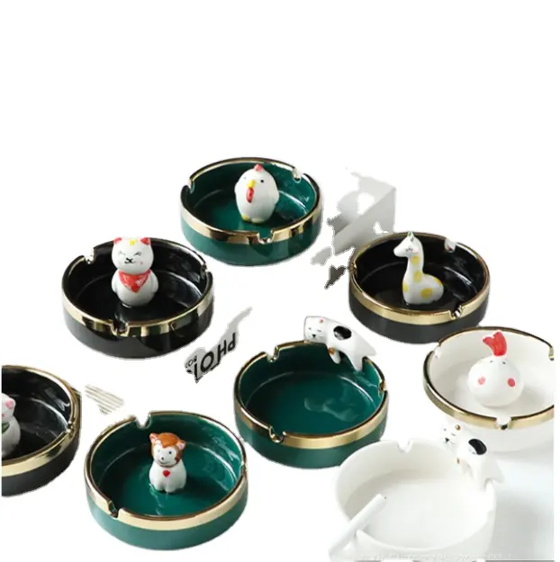 Angemessener Preis Keramik Rauchen Hotel Restaurant Heimdekor Aschenbecher modern Einfachheit rund Keramik Aschenbecher Souvenir Geschenk-Sets