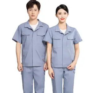 men Professional Outdoor Gray Mechanic Wholesale Engineer Industrial worker uniform clothing Shirt Work Workwear Uniform