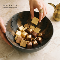 Bol à chocolat rond en céramique Omaysn avec glaçure métallique, assiette à chocolat, décoration d'intérieur, fabriqué par l'usine de céramique de Chaozhou