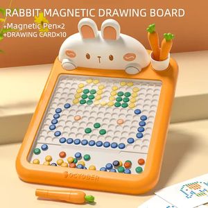 Niños conejo tablero de dibujo magnético zanahoria imán pluma niños juguetes reutilizables bebé cuentas pintura Doodle Sketch Pad - Product Image 2
