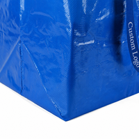 Sac fourre-tout en polypropylène tissé laminé extra large avec logo personnalisé pour supermarché, sac de courses écologique réutilisable, sac de déménagement