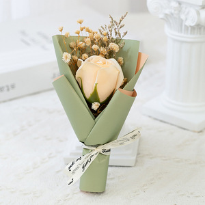 <span class=keywords><strong>Mini</strong></span> <span class=keywords><strong>Bouquet</strong></span> de Roses Éternelles Préservées avec Gypsophile – Fleur Séchée Emballée – Cadeau de Mariage en Gros - Product Image 5