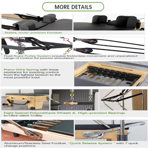 Kommerzielle 3 in 1 Cadillac Bett Ahorn Holz Yoga Studio Trainings maschine Cadillac Hochwertige Pilates Professional Cadillac Bett - Product Image 2