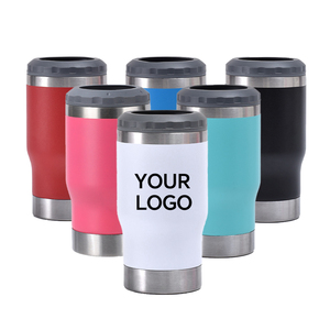 OEM/ODM Christmas Gift Mug Bpa Free 14oz Double Wall stainless steel Cup Personalized Diy Glitter Acrylic can cooler with Straw - Product Image 1