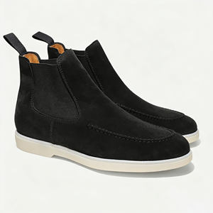 Mocassins classiques pour hommes, en cuir véritable et daim, de haute qualité, à bout rond, pour toutes les saisons - Product Image 2
