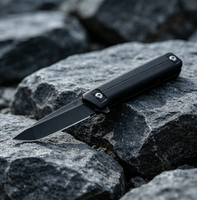Couteau de chasse et de camping pliable personnalisable, lame en acier D2, équipement de plein air EDC