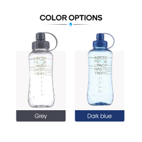 Bouteille d'eau en plastique portable, sans BPA, réutilisable, étanche, avec couvercle rabattable, pour usage extérieur, vente en gros