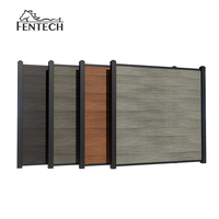 Fentech precios de cercado de jardín de aluminio para exteriores poste de aluminio paneles de valla de listones WPC valla de privacidad con listones horizontales