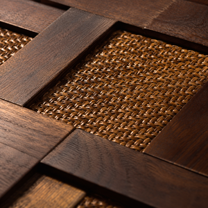 Pannello Murale in Legno Massiccio 300x600mm con Mosaico 3D Effetto Legno di Nave Antico e Rattan per Decorazione Interna di Hotel, Caffè e Ristoranti - Product Image 5