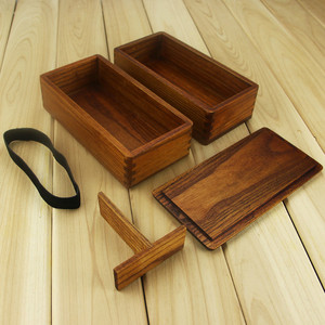 Eco-Friendly <span class=keywords><strong>2</strong></span> strati di Legno Giapponesi Bento Riutilizzabile Biodegradabile Lunch <span class=keywords><strong>Box</strong></span> con Scomparti - Product Image 3