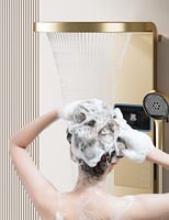 Ensembles de Douche Muraux en Céramique Brossée Grise pour Salle de Bain, avec Jets de Massage et de Pulvérisation, Idéaux pour Villas (Vente en Gros)