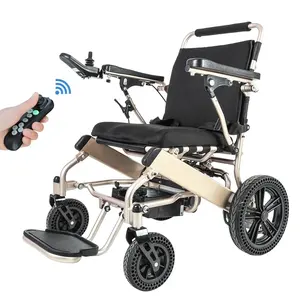 Cadeira elétrica dobrável 601l, leve, com voz lcd, joystick e favo de mel, roda sólida, cadeiras de rodas motorizadas