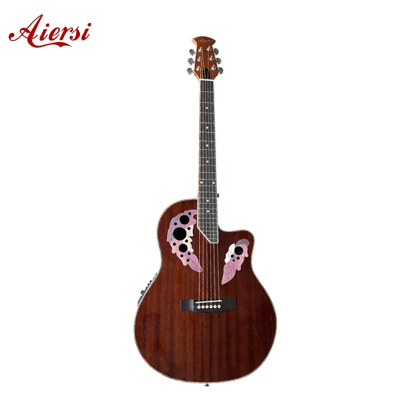 Aiersi marca Design Especial Vintage rodada volta guitarra acústica folk guitarras com pickup aço corda instrumento musical