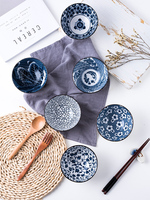 Cadeau Japonais Coloré Peint à la Main Blanc et Bleu Porcelaine Céramique Alimentaire Riz Soupe Nouilles Ramen Sets de Bols
