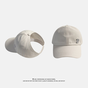 Gorra de béisbol para mujer, transpirable, de algodón, con cola de caballo alta, protección solar, sombrero para exteriores con logotipo del alfabeto inglés P - Product Image 5