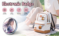 Insignia Inteligente Ultrafina con IA, Pantalla Táctil HD de 1.85 Pulgadas, Transferencia de Fotos y Videos por Bluetooth, Broche Electrónico de Moda con Diseño Dinámico de Anime, Etiqueta de Identificación