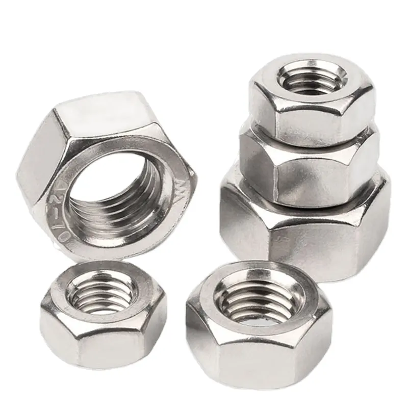 OEM Custom Metric and Inch DIN934 Hexagon Nut Large Size M18 to M48 Stainless Steel 303 304 316 A2-70 A4-70 Hex Nut
