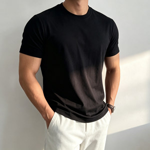 ODM/OEM Men's Casual <b>Short</b> Sleeve Cotton Silk Linen Knitted Regular Fit O-Neck Pullover T-Shirt Cool Design Anti-Wrinkle - Product Image 1