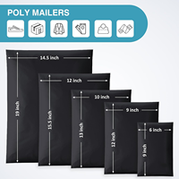 Sacs d'expédition en polyéthylène écologiques personnalisés avec logo, sacs d'expédition en polyéthylène noir pour vêtements