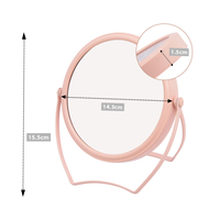 Miroir de table circulaire rose pour cosmétiques, vente chaude, réglable, rotatif, en métal, petit miroir de maquillage pliable, miroir vertical