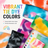 Chaussettes de sport décontractées unisexes en coton côtelé, personnalisées, tie-dye, pour le streetwear, vente en gros, OEM
