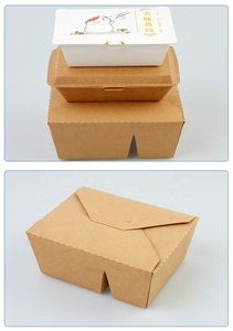 Ready Ship Custom Logo Brand Recycled Kraft Corrugated Disposable Eco-friendly Bio-degradable Fast Food Box Sushi Hot <strong>Dog</strong> Chips - Product Image 2