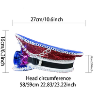 Casquettes de fête en gros 3 MOQ, rouge, blanc, bleu, à sequins, style capitaine, avec lunettes steampunk et pointes pentagramme, pour le 4 juillet, festivals, plage et fêtes en extérieur