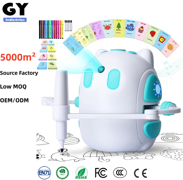 Drawing Robot Kids 150 Educational Cards Smart Voice Interactive Montessori Painting Toy Plastic Unisex Ages 3-8 China Birthdays