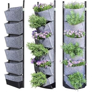 Sac de plantation mural en feutre à 7 poches, poche de culture verticale non tissée pour balcon - Product Image 1